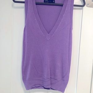 Zara purple v-cut sweater tank